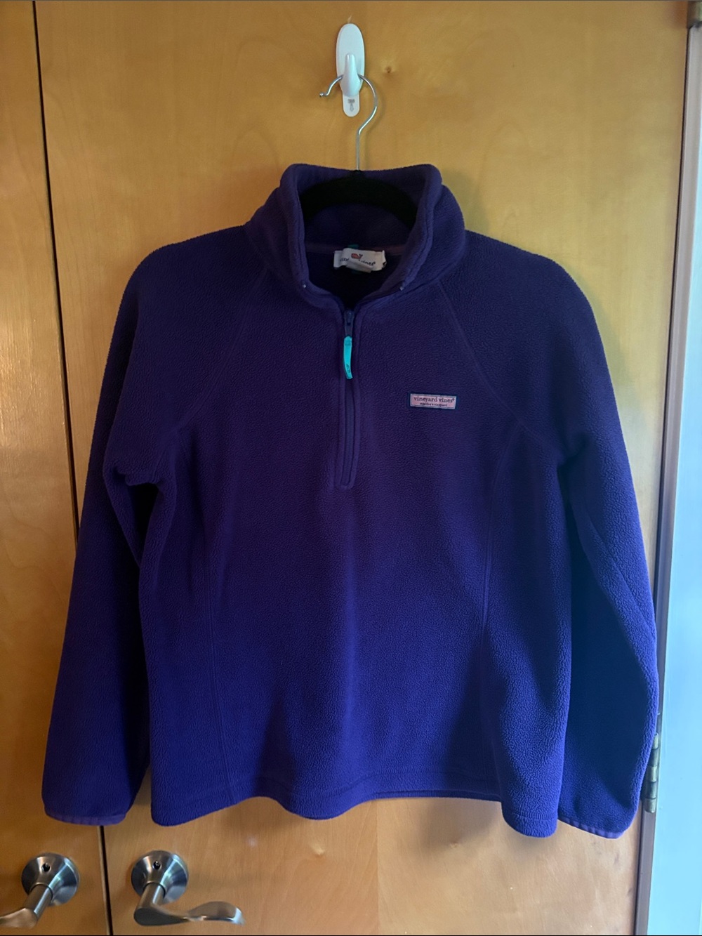 Vineyard Vines Purple Fleece Quarter-Zip Pullover EUC Womens Small